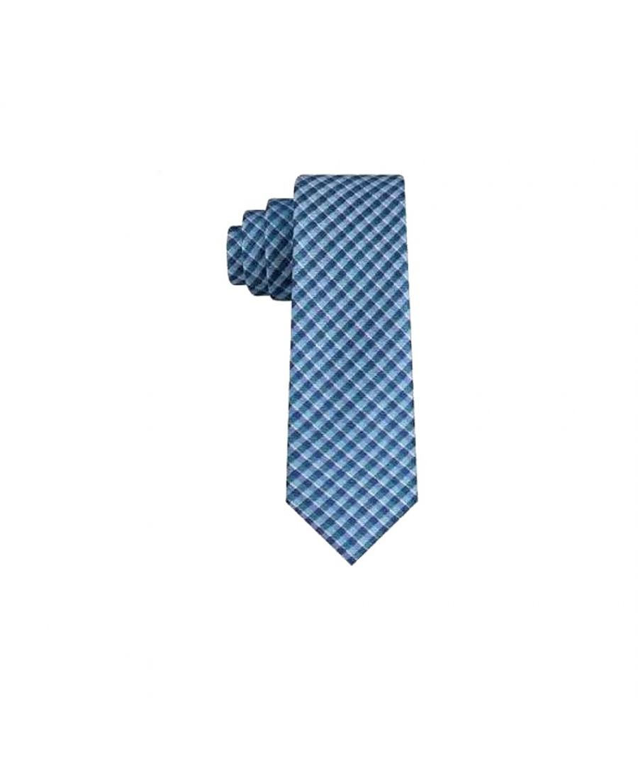 Color: Blues Size: One Size Pattern: Plaids & Checks Type: Tie Width: Skinny (Material: Silk
