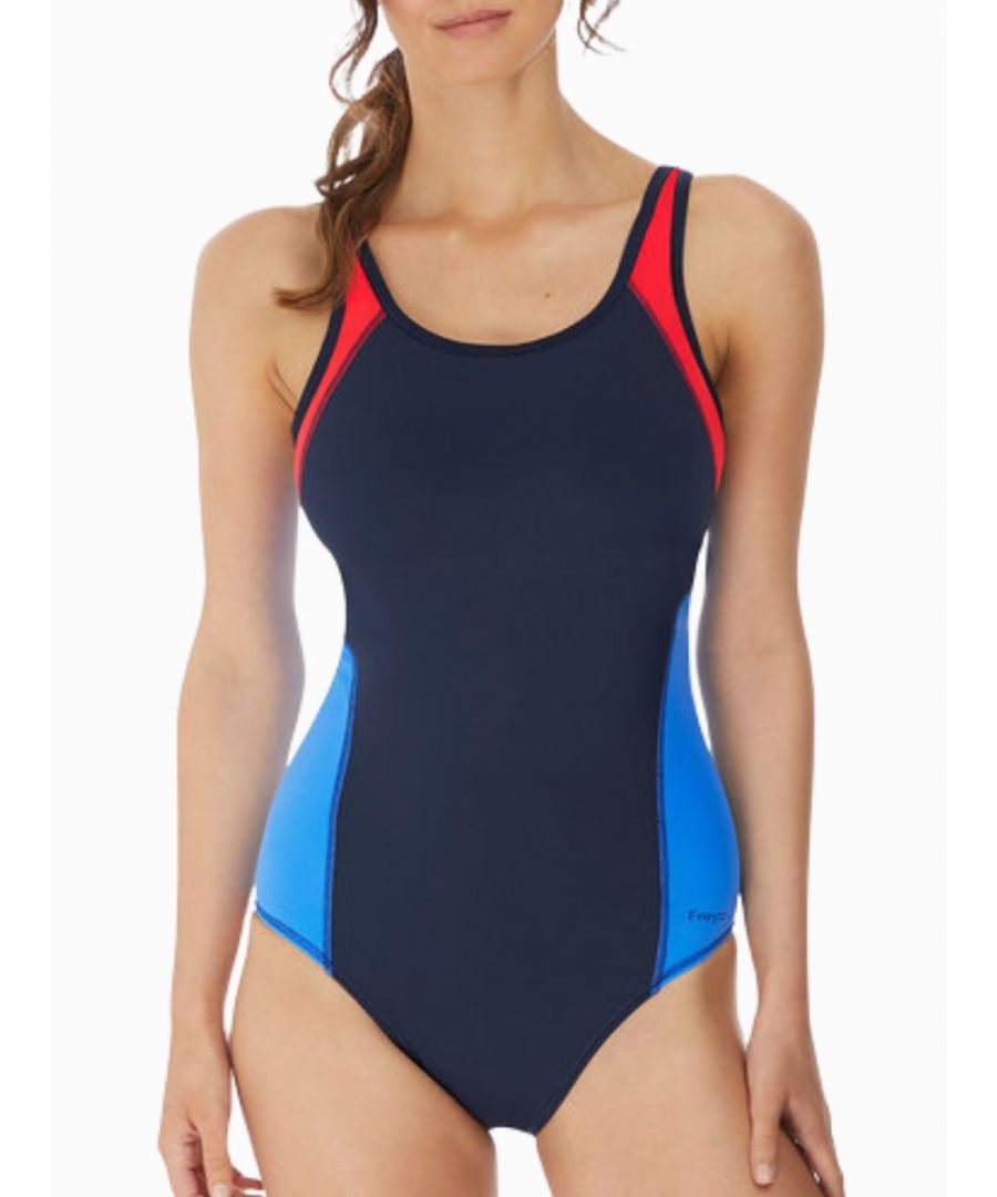 Freya Womens Active Freestyle Moulded Swimsuit - Blue Polyamide - Size 38H