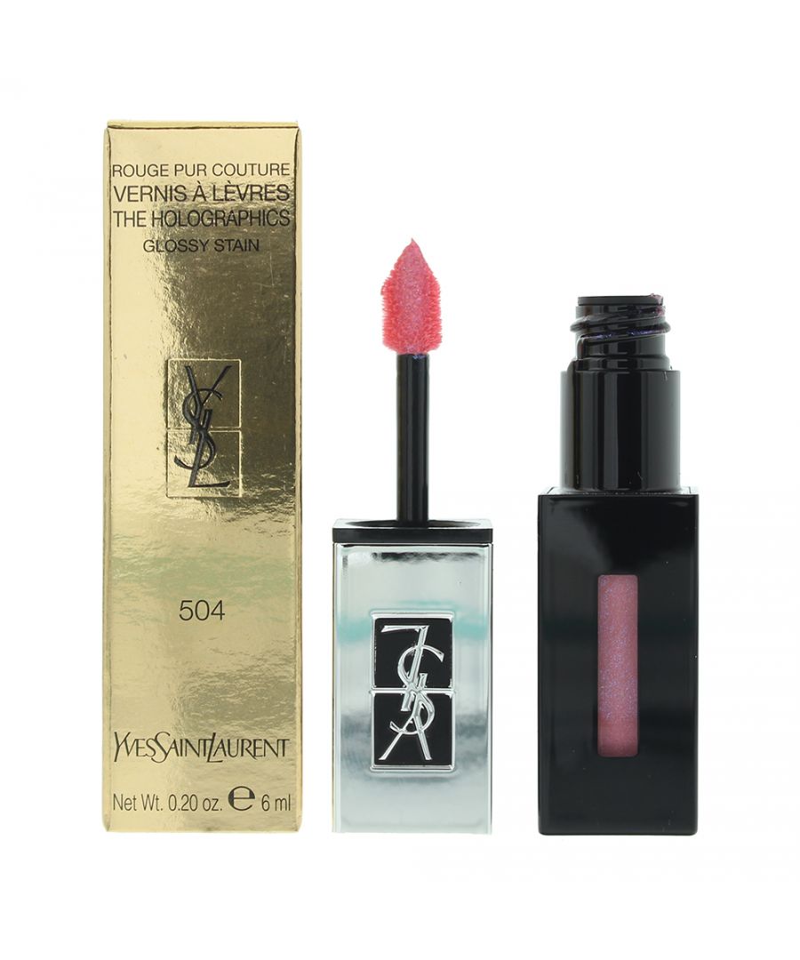 yves saint laurent womens vernis a levres the holographics 504 rose glitch lip gloss 6ml - one size