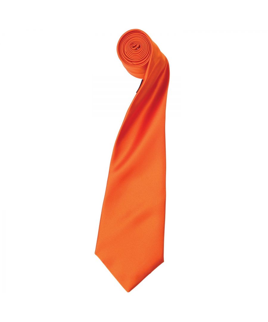 Premier Mens Plain Satin Tie (Narrow Blade) (Terracotta) - Teal - One Size