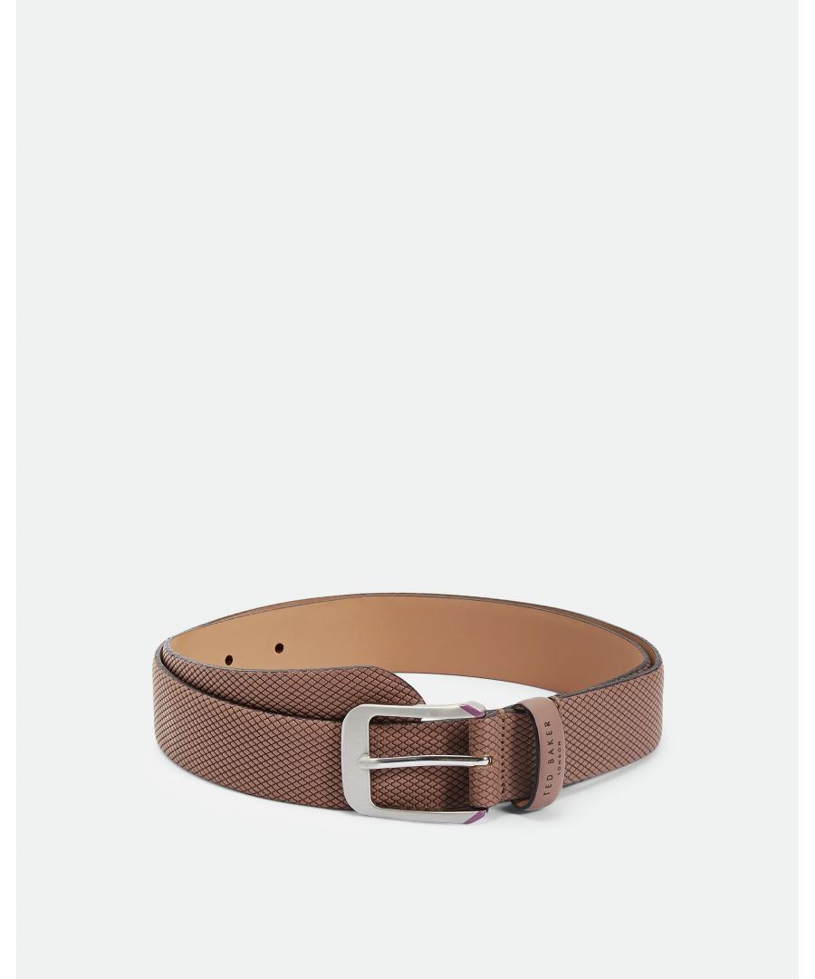 Image for Ted Baker Streaky Rubberised Leather Belt, Dusky Pink