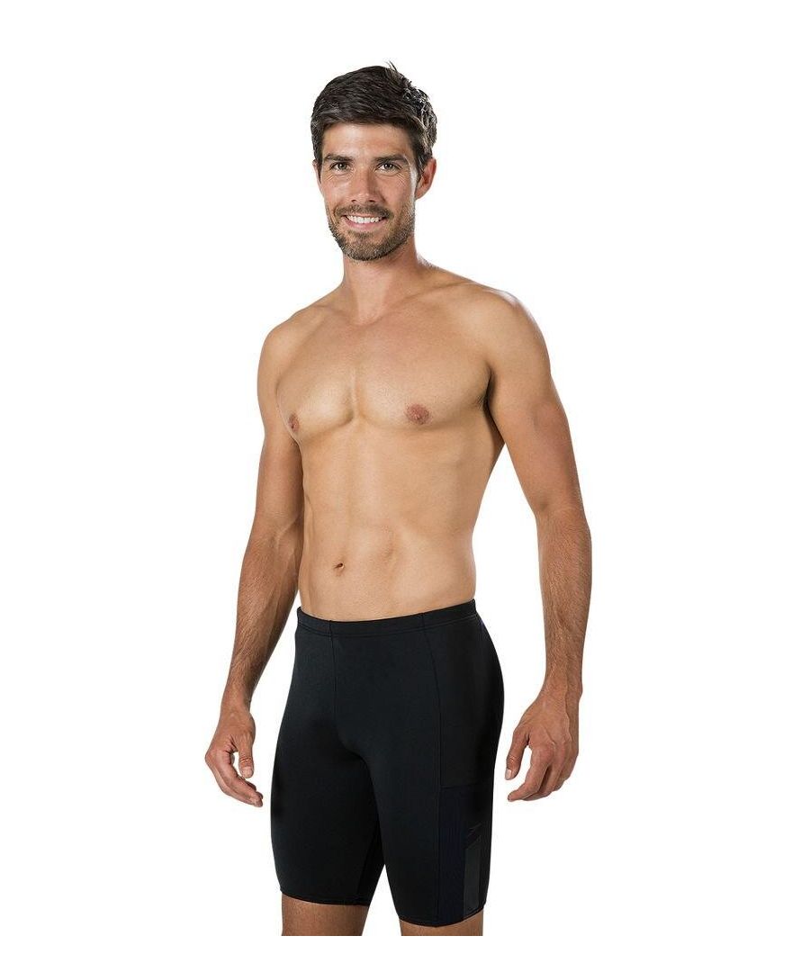 Speedo Mens 811750C722 Mesh Panel Jammer Trunk - Black Elastane - Size 28 (Waist)