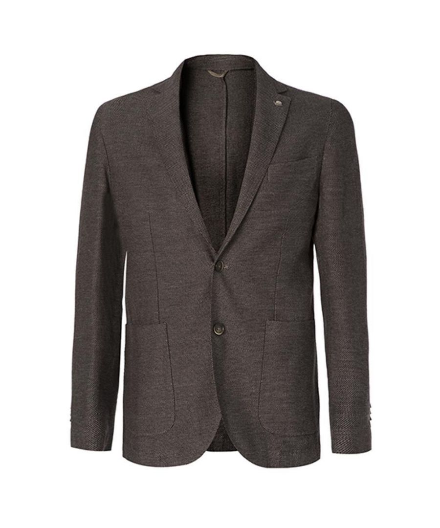 Image for Men's Hackett, Textured Piquet Cotton Lined Jacket in Grey