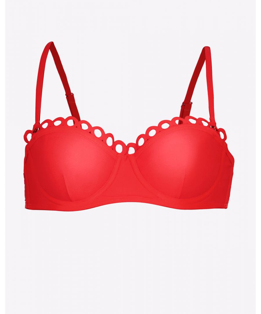 Image for Ted Baker Lanona Lace Balconette Bikini Top, Red