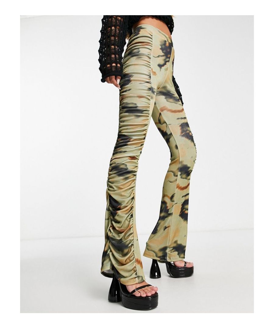 Trousers & Leggings by Reclaimed Vintage Exclusive to ASOS Ruched design High rise Flared slim fit  Sold By: Asos
