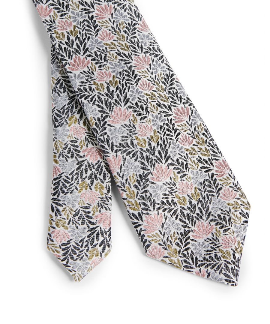 Image for Ted Baker Tidy Silk Jacquard Tie, White
