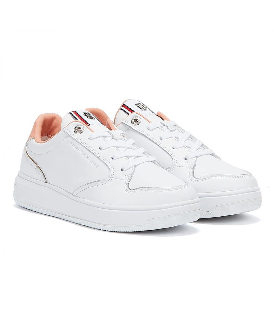 Refresh your trainer collection with the from Cupsole Sneakers from Tommy Hilfiger. These trainers feature lace closure with a chunky moulded cupsole, padded ankle collar and a black heel accent and with TH medallion at the upper in silver-tone.