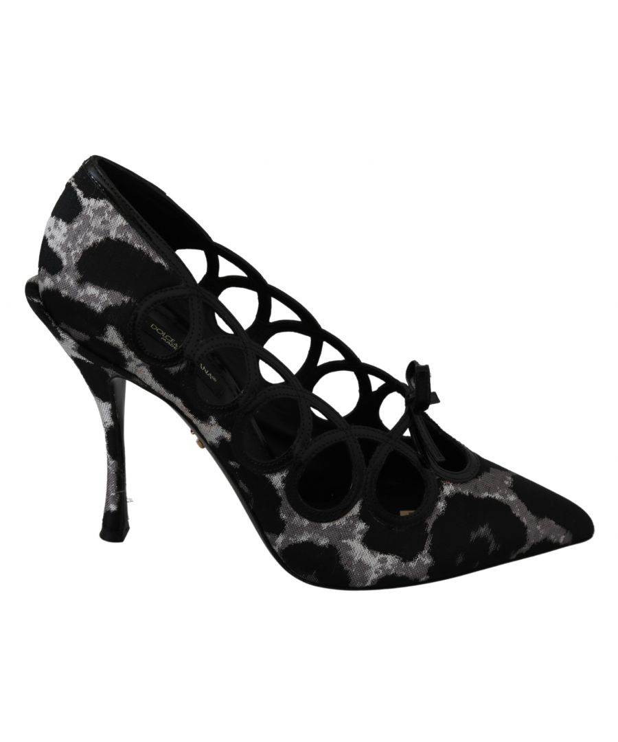Image for Dolce & Gabbana Black Silver Leopard Heels Pumps Shoes