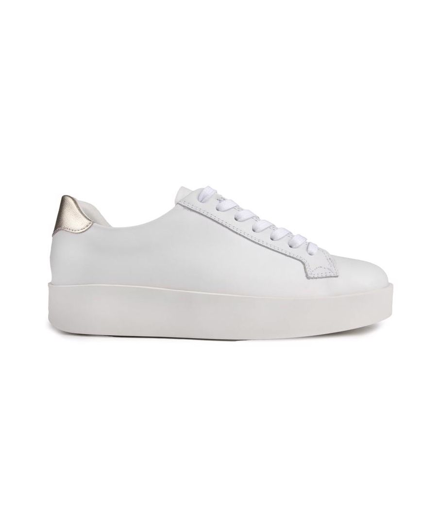 Womens white Barbour bianca trainers, manufactured with leather and a rubber sole. Featuring: soft leather upper, subtle branding and blind eyelets.