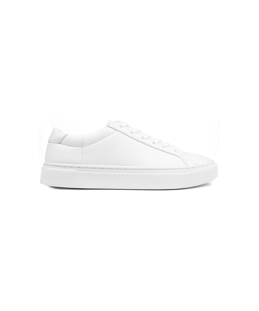 Womens white Superdry vegan retro court trainers, manufactured with suede and a rubber sole. Featuring: cup sole, printed insock, tonal tongue branding and mono details.