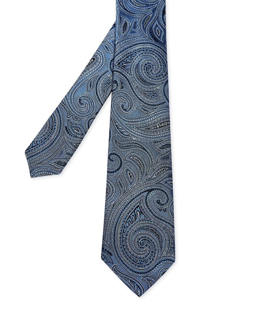 Image for Ted Baker Chrome Paisley Silk Tie, Blue