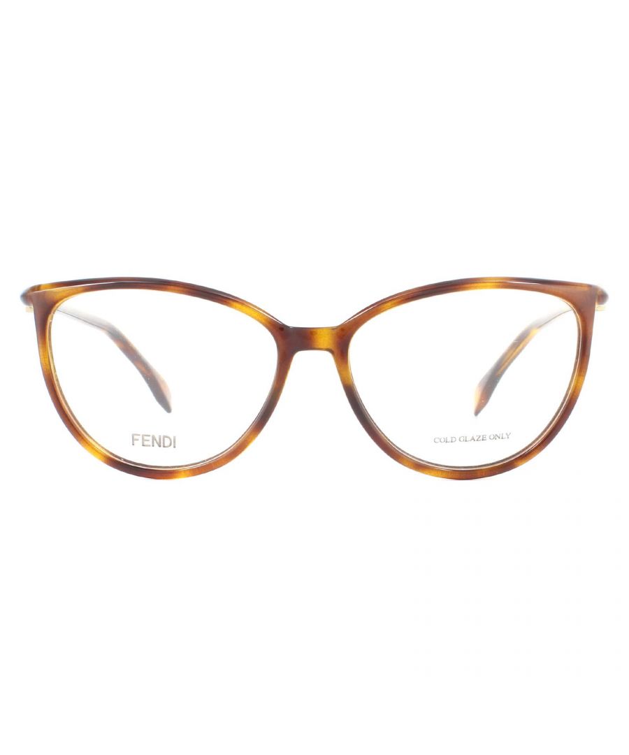 Fendi Glasses Frames FF 0462 086 Havana Women have a plastic frame with a cats eye shape and are designed for Women