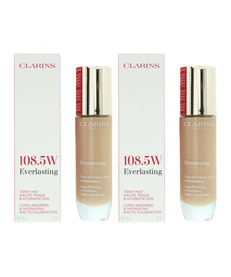 Clarins Womens Everlasting Long Wearing & Hydrating Foundation 30ml - 108.5W Cashew x 2 - NA - One Size