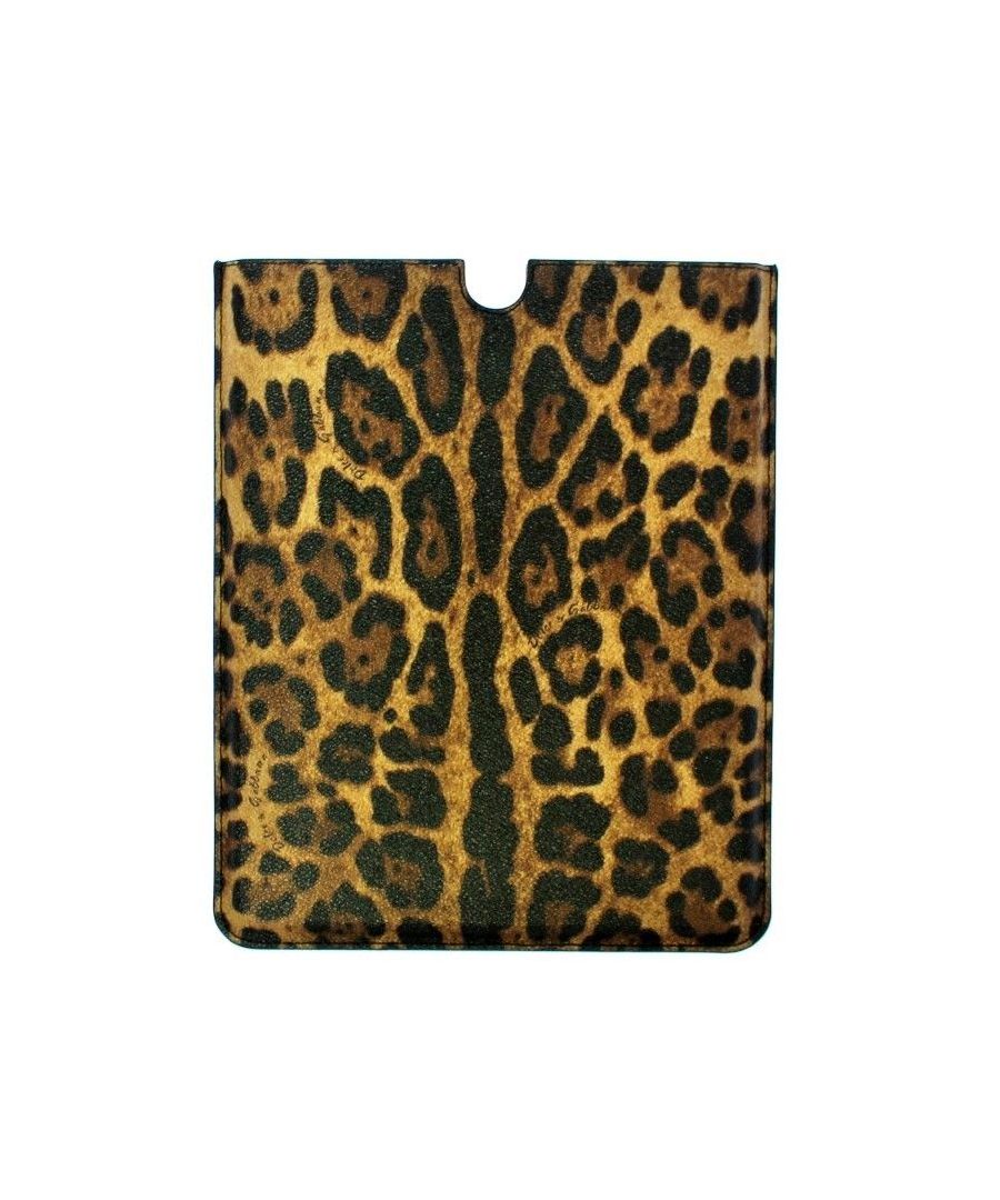 Image for Dolce & Gabbana Leopard Leather iPAD Tablet eBook Cover Bag