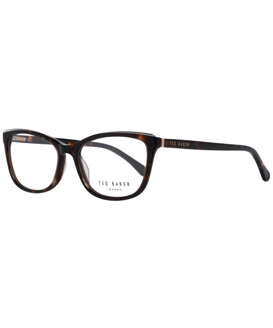 Ted Baker Rectangular Womens Brown TB9176 Corliss  Glasses are a dashing rectangular design crafted from lightweight acetate. The one piece nose pads provide all day comfort. Ted Baker's logo is embedded into the slender temples for brand authenticity.