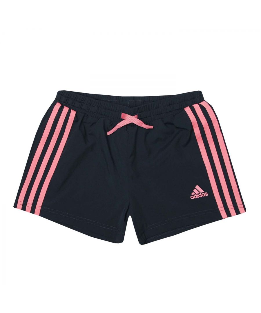 Image for Girl's adidas Junior 3-Stripes Shorts in Navy Pink