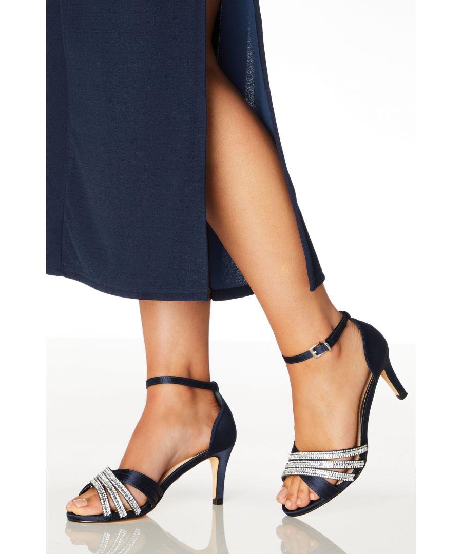 navy heeled sandals wide fit