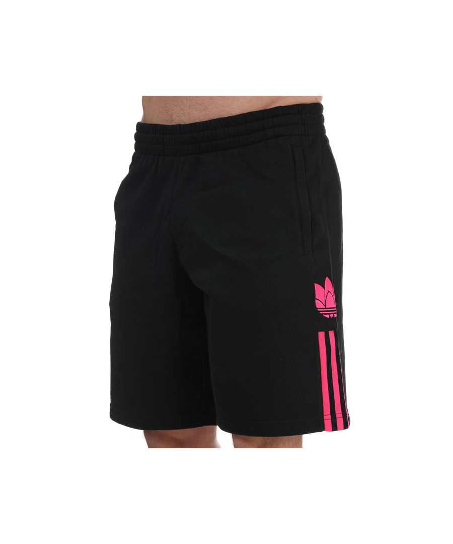 Image for Men's adidas Originals 3D Trefoil 3-Stripes Sweat Shorts in black pink