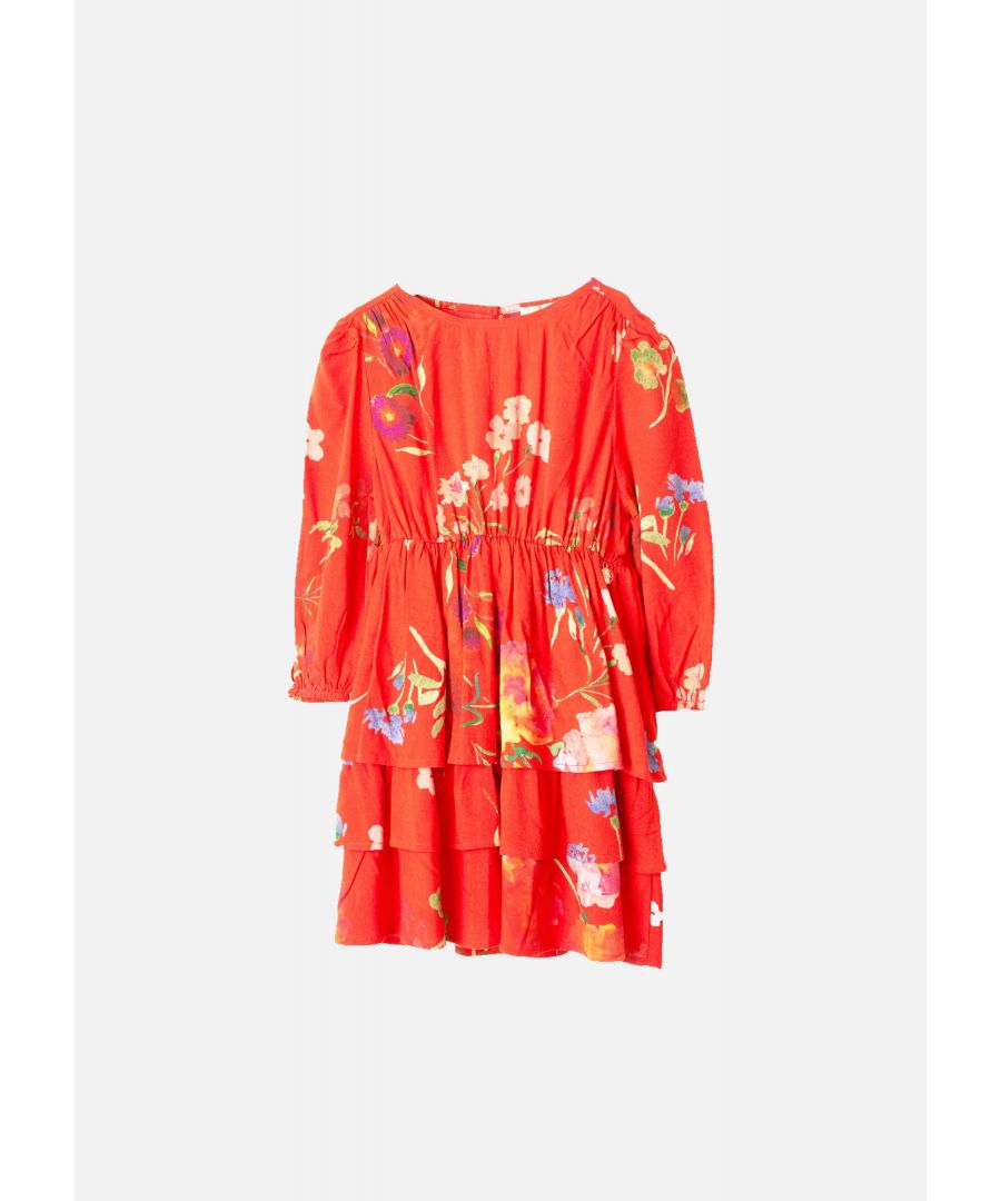 Blooming lovely! Our tie  long sleeve dress in striking   floral print is the perfect statement dress. Dress up or dress down but always be fabulous. About me: 100%Polyester . Look after me: Think planet. wash at 30c.