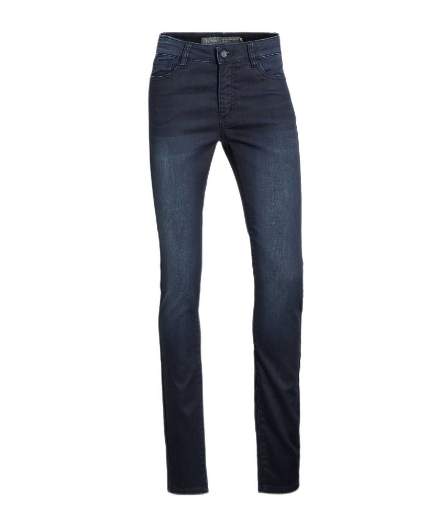 Deze skinny fit jeans voor dames van Geisha is gemaakt van een katoenmix. Het 5-pocket model heeft een knoopsluiting.details van deze jeans:5-pocket