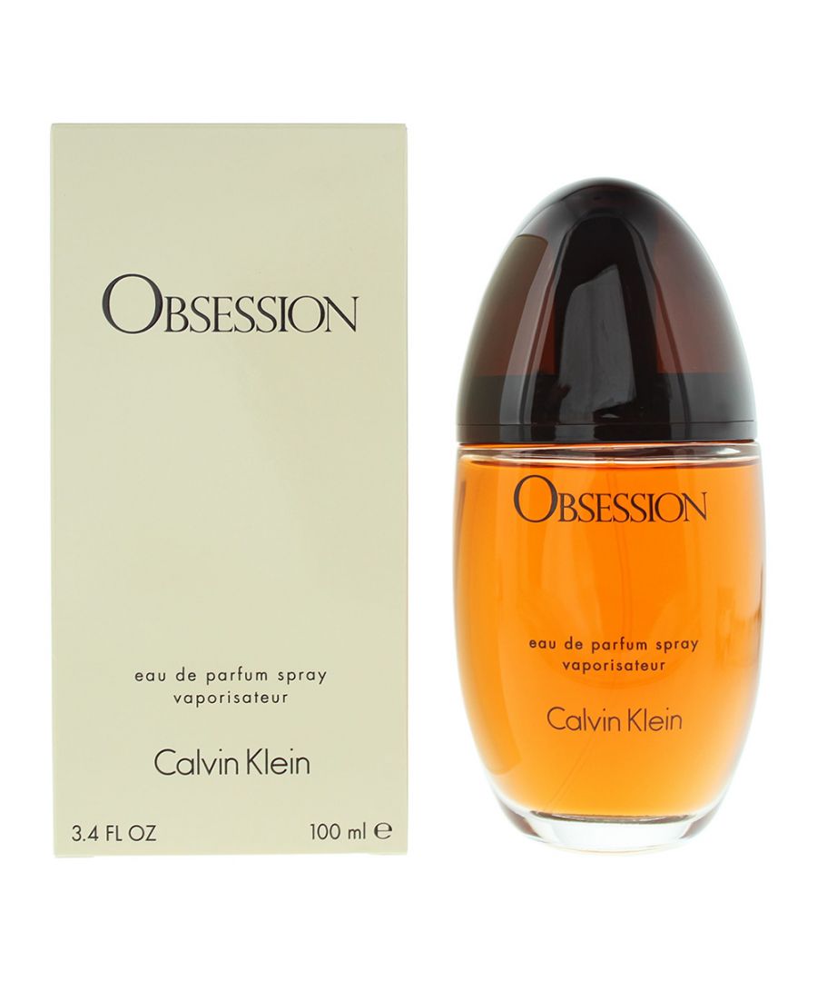 Obsession is an amber spicy fragrance for women, created by Jean Guichard and launched in 1985 by Calvin Klein. The fragrance contains top notes of Vanilla, Basil, Bergamot, Mandarin Orange, Green Notes, Peach and Lemon; with middle notes of Spices, Sandalwood, Coriander, Oakmoss, Cedar, Orange Blossom, Jasmine and Rose; and basenotes of Amber, Incense, Vanilla, Civet, Musk and Vetiver. the notes combine to create an ambery-floral scent, with spices shining through it and making it a warming fragrance particularly good for Autumn and Winter.