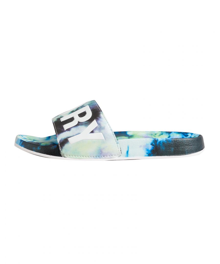 Superdry Womens Code Tie Dye Sliders - Multicolour - Size Small