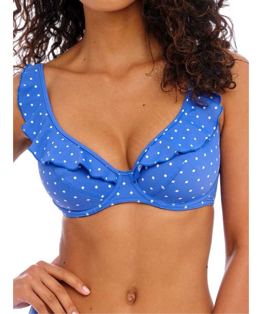 Freya Womens Jewel Cove High Apex Bikini Top - Blue - Size 30G