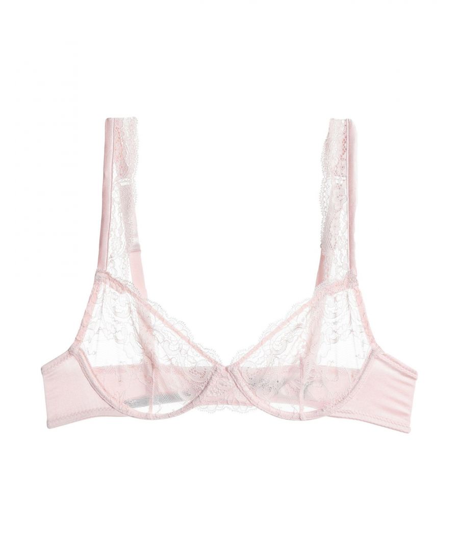 lace, synthetic jersey, no appliqués, basic solid colour, rear closure, rear hook-and-eye closure, internal underwire, stretch, push-up bra