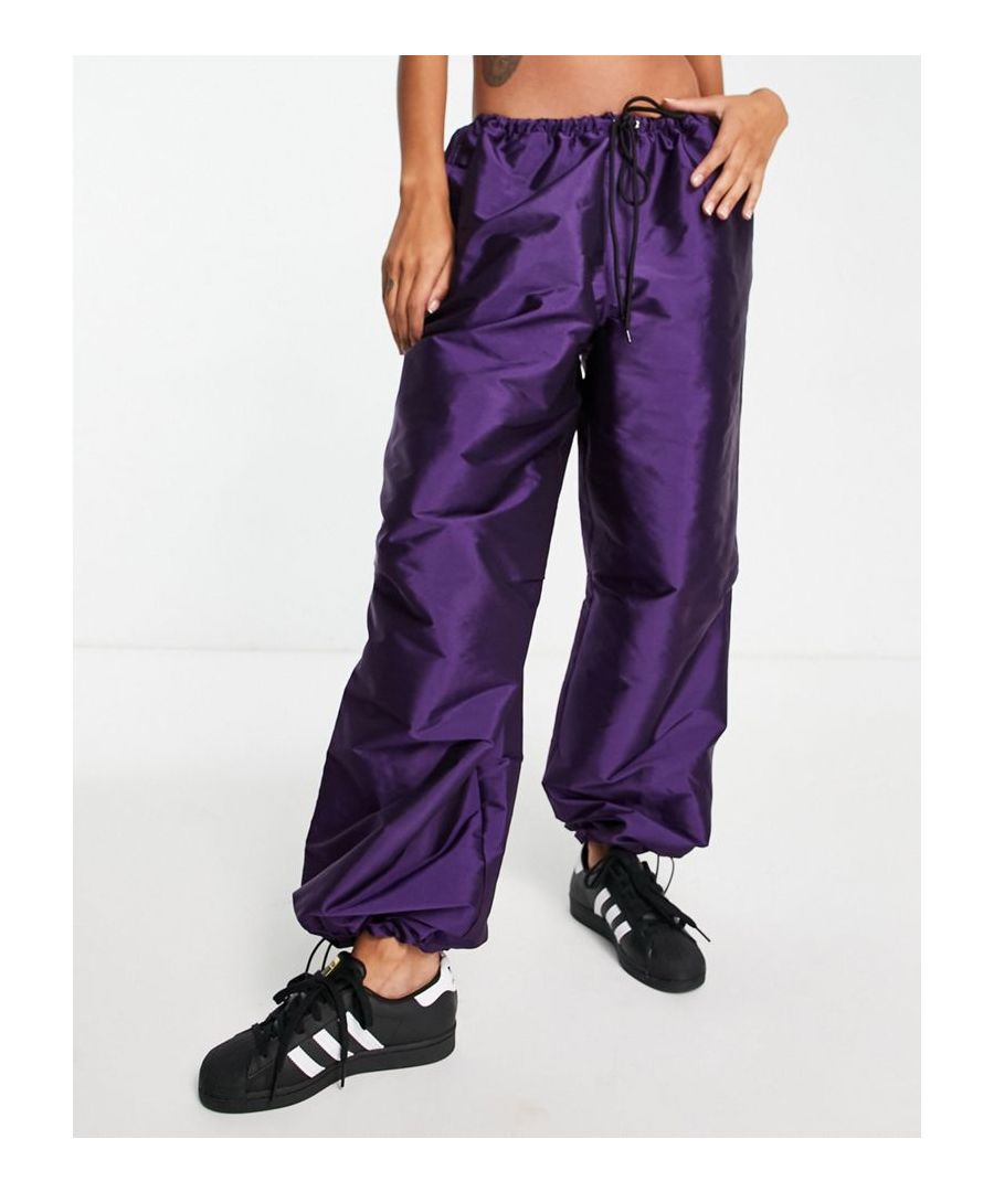 Trousers & Leggings by Topshop Waist-down dressing Drawstring waistband Functional pockets Adjustable toggle cuffs Balloon fit Sold by Asos