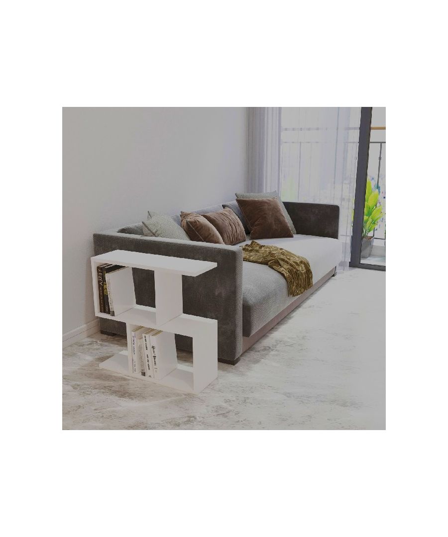 This coffee table, elegant and functional, is the perfect solution to furnish the living area and to keep magazines and small objects tidy. Mounting kit included, easy to clean and easy to assemble. Color: White | Product Dimensions: W60xD20xH59,4 cm | Material: Melamine Chipboard | Product Weight: 8,4 Kg | Supported Weight: 25 Kg | Packaging Weight: 9 Kg | Number of Boxes: 1 | Packaging Dimensions: 63,6x23,6x9 cm.