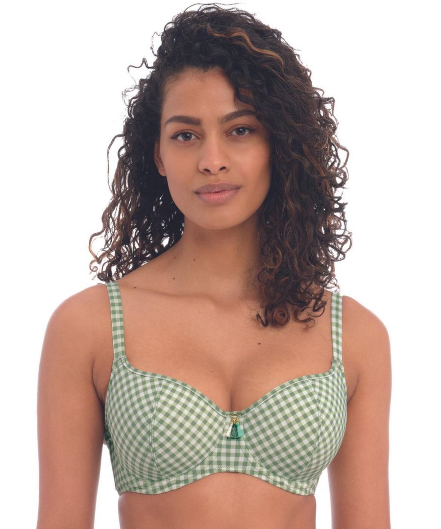 Freya Womens 201903 Check In Sweetheart Bikini Top - Green Elastane - Size 36F