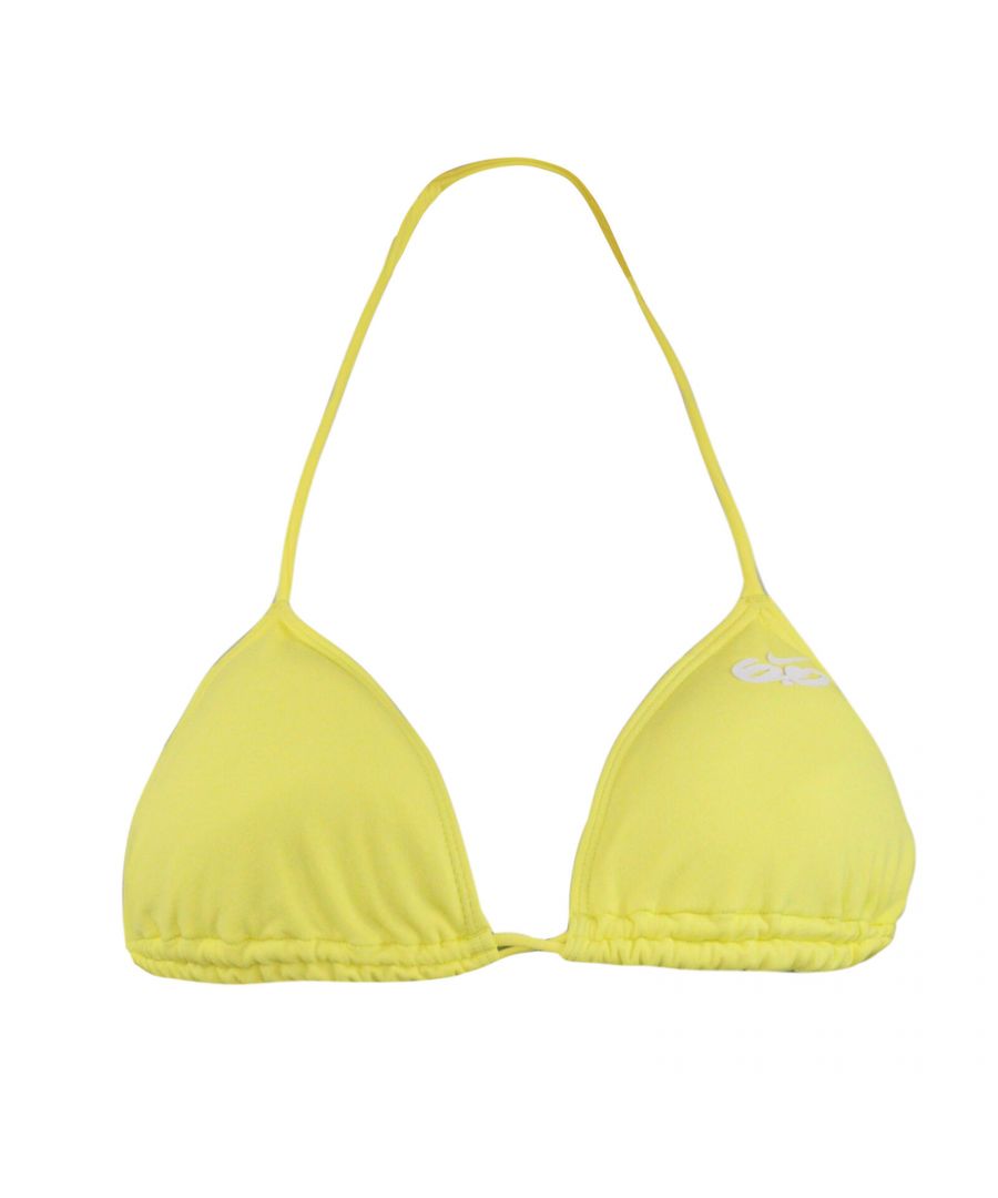 Nike Tie Up Swimwear Womens Adjustable Yellow Bikini Top 404423 710 Textile - Size Small