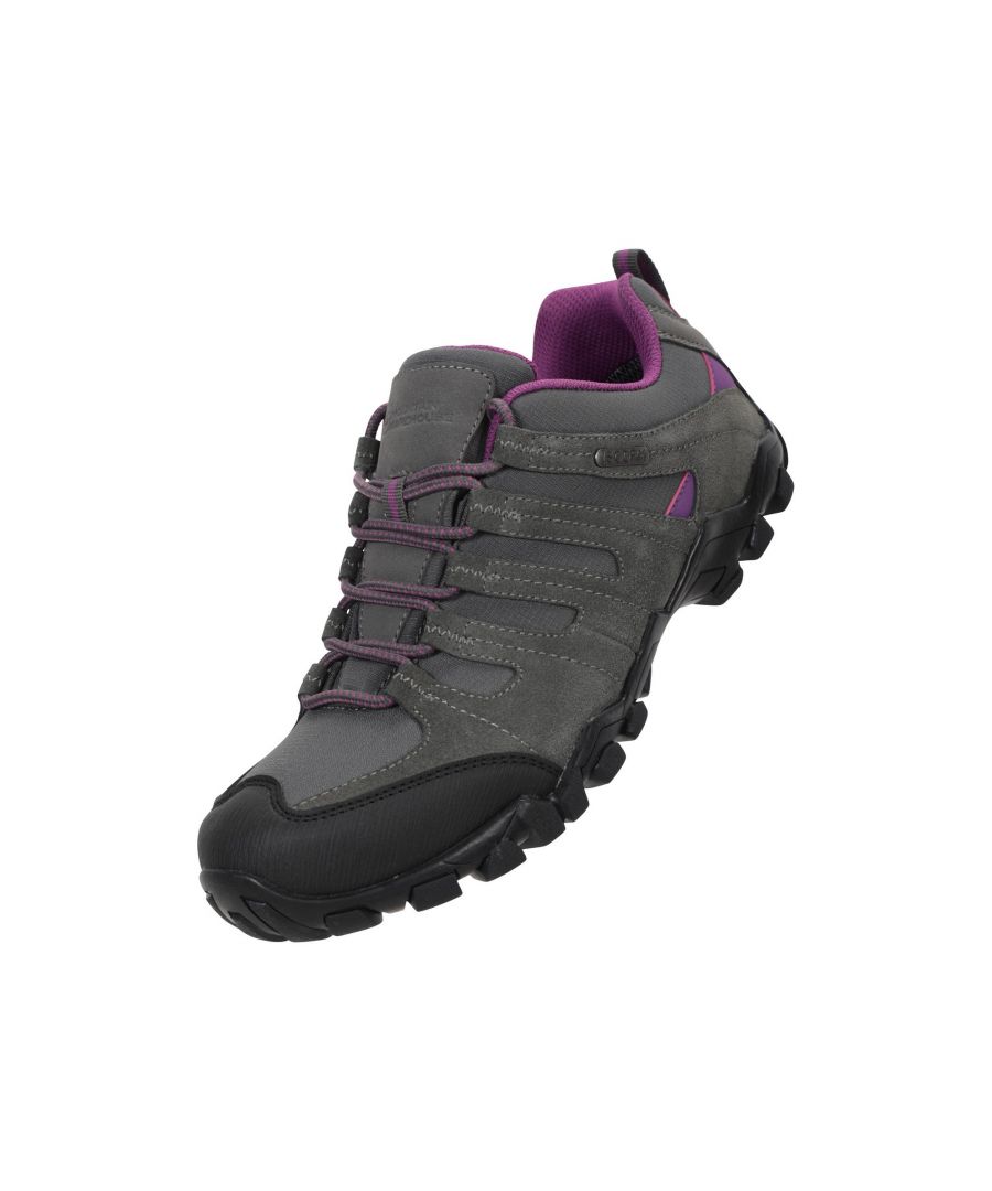 Mountain Warehouse Womens/Ladies Belfour Suede Waterproof Walking Shoes (Grey) - Size UK 6