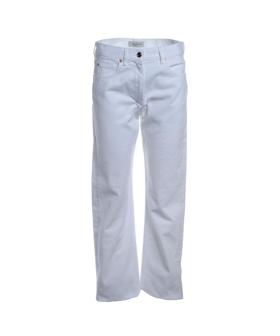 Image for Valentino Womens Denim Jeans in White