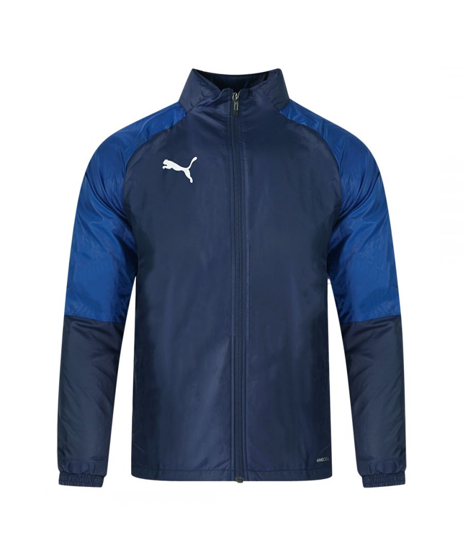 Puma Windcell Lined Blue Training Jacket. Puma Drycell Training Blue Jacket. Style: 656545-04. Puma Logo On Right Chest. Windcell Technology. Zip Closure