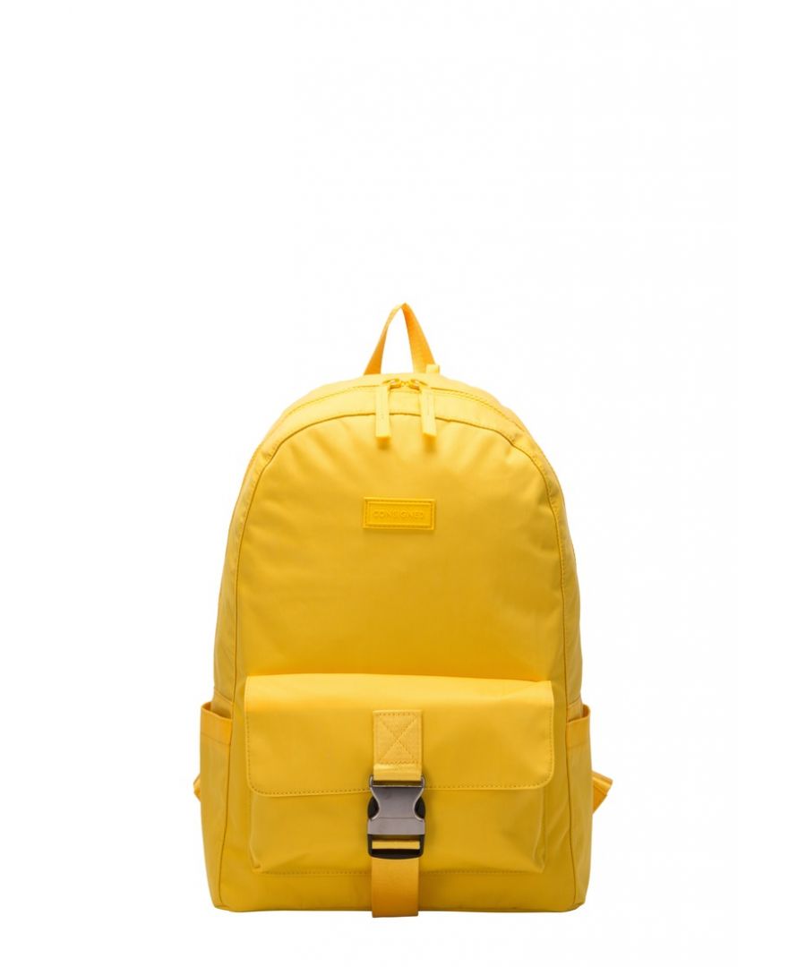 The larger version of the Finlay Backpack is a strong and reliable bag, ideal for the urban landscape. The water-resistant nylon is a durable fabric, meaning it will survive the elements and the zip feature to the main compartment is colour coordinated for a stylish finish. Inside is spacious, with a padded 15 inch laptop sleeve and a nested padded 9.7 inch tablet sleeve with a Velcro fastening to keep your contents secure. Features: , Water-resistant woven nylon, Consigned rubberised patch logo, Zip around opening to the main compartment, Colour coordinated zip feature, 2 x side slip pockets, Large front pocket with secure buckle clip fastening, Internal pockets for organising small valuables, Adjustable padded backpack straps and top grab handle, Ergonomic contoured back panel, Large size, Padded 15 inch laptop sleeve and a nested padded 9.7 inch tablet sleeve with Velcro fastening Style Ref: 50419 YELLOW