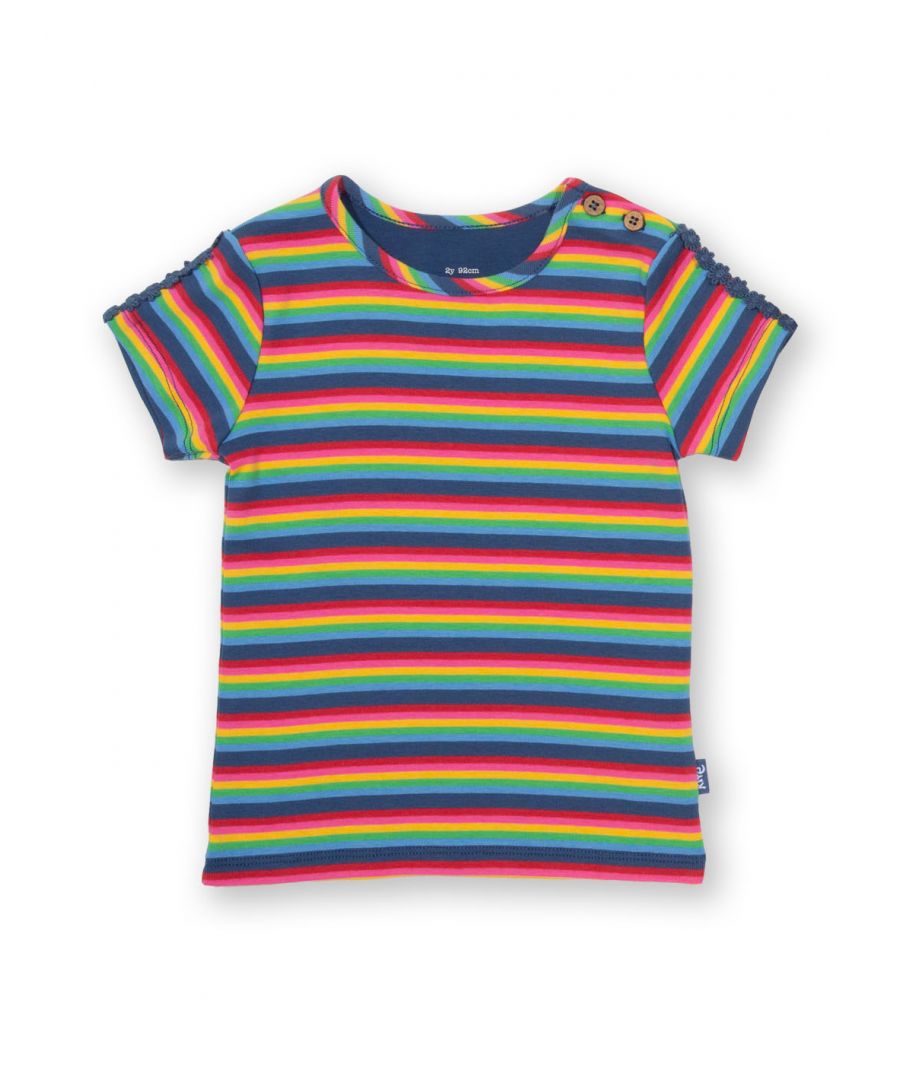 Kite Clothing Girls Rainbow Daisy T-Shirt - Multicolour Cotton - Size 0-3M