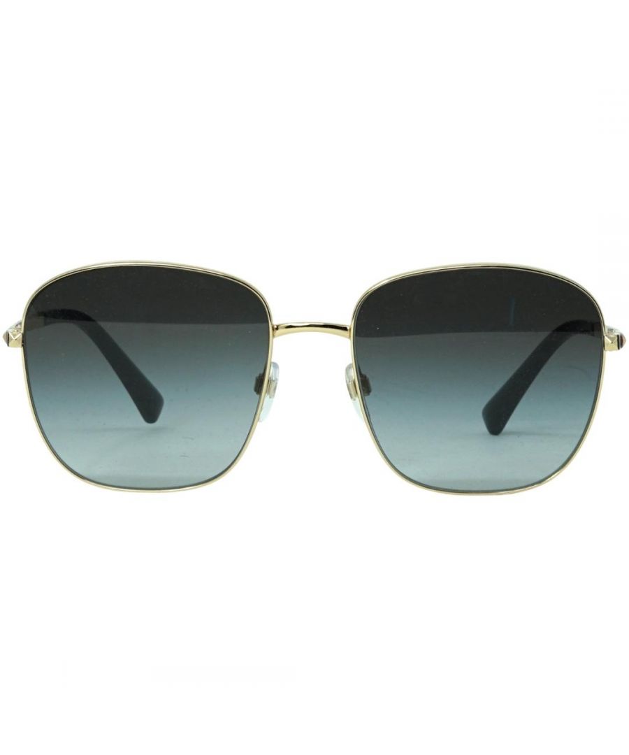 Valentino VA2046 30028G Gold Sunglasses. Lens Width = 57mm. Nose Bridge Width = 18mm. Arm Length = 140mm. Sunglasses, Sunglasses Case, Cleaning Cloth and Care Instructions all Included. 100% Protection Against UVA & UVB Sunlight and Conform to British Standard EN 1836:2005