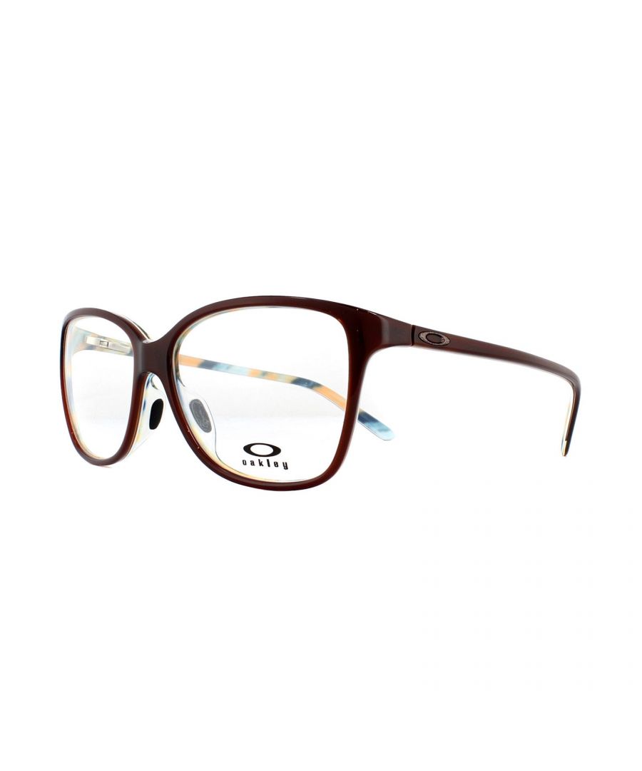 Oakley Glasses Frames Finesse OX1126-06 Dark Brown Blue Mist 54mm are a square style with a plastic frame which is designed for women