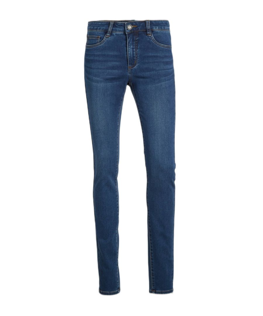Deze slim fit jeans voor dames van Geisha is gemaakt van een katoenmix. Het 5-pocket model heeft een rits- en knoopsluiting.details van deze jeans:5-pocket