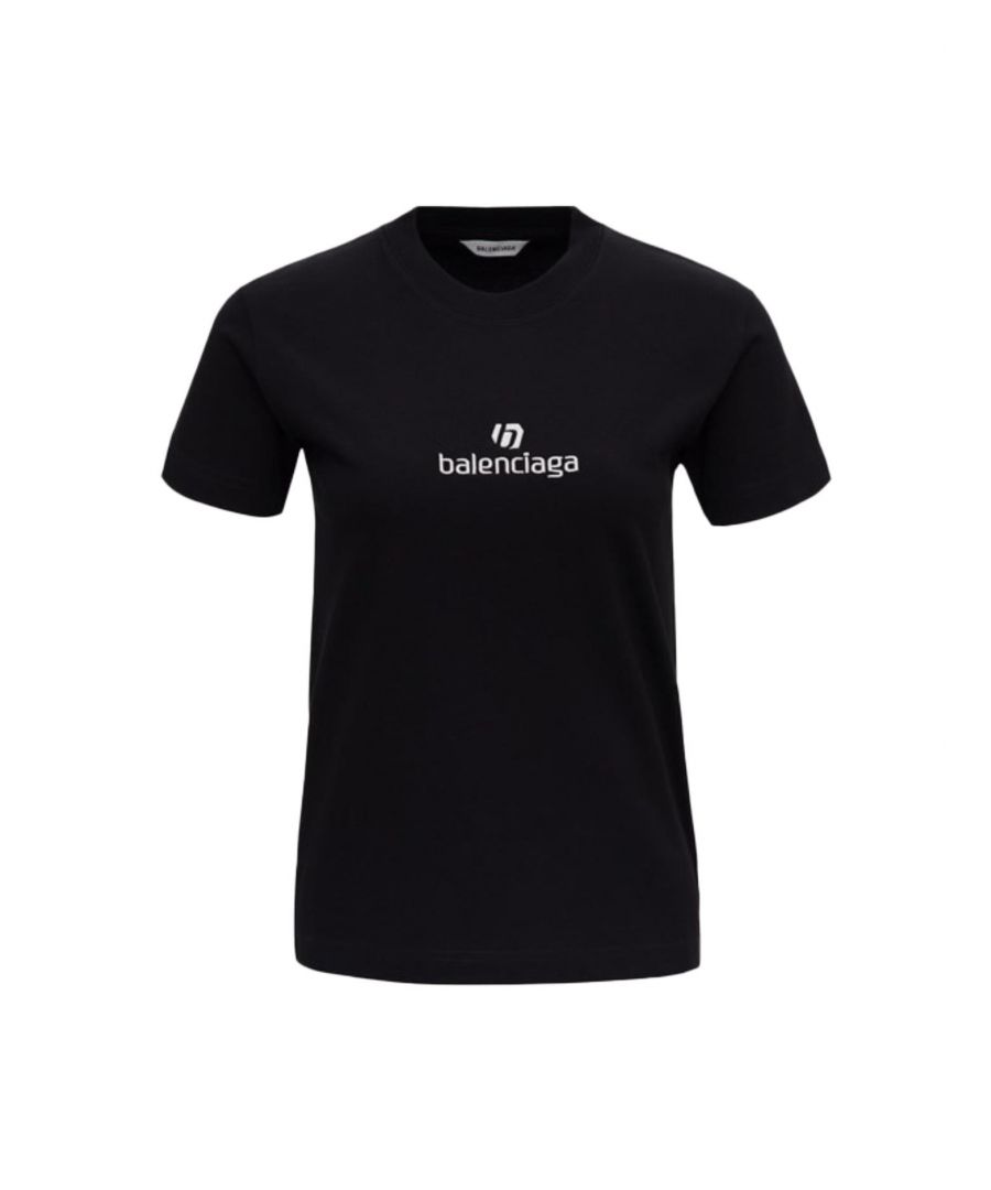 Balenciaga Text Short Sleeve T-Shirt, 100% Cotton.