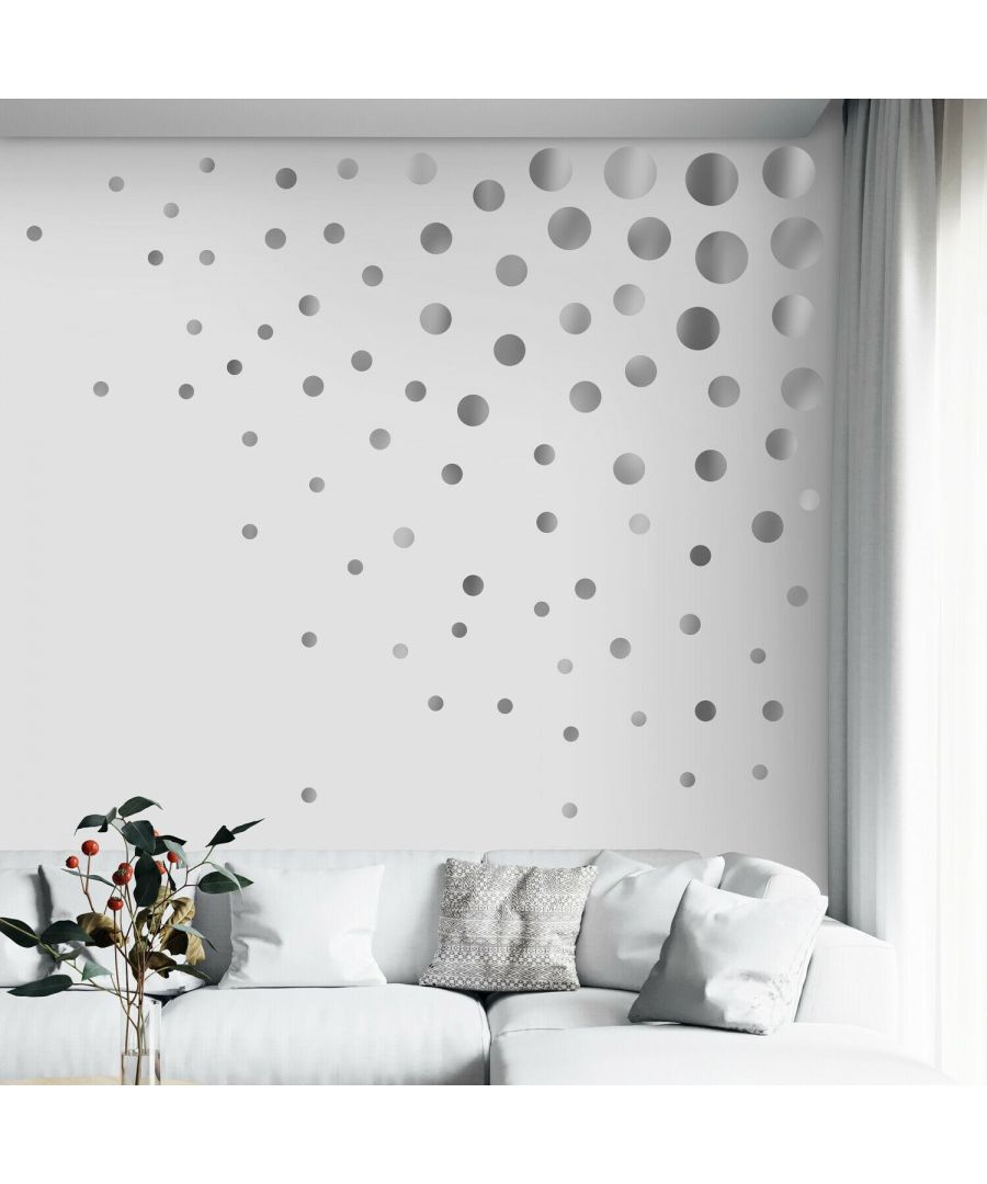 Image for Silver Metallic Polka Dots Wall Stickers, Self Adhesive, DIY, Decoration, Kids Room, Nursery, Children's room, Boy, Girl