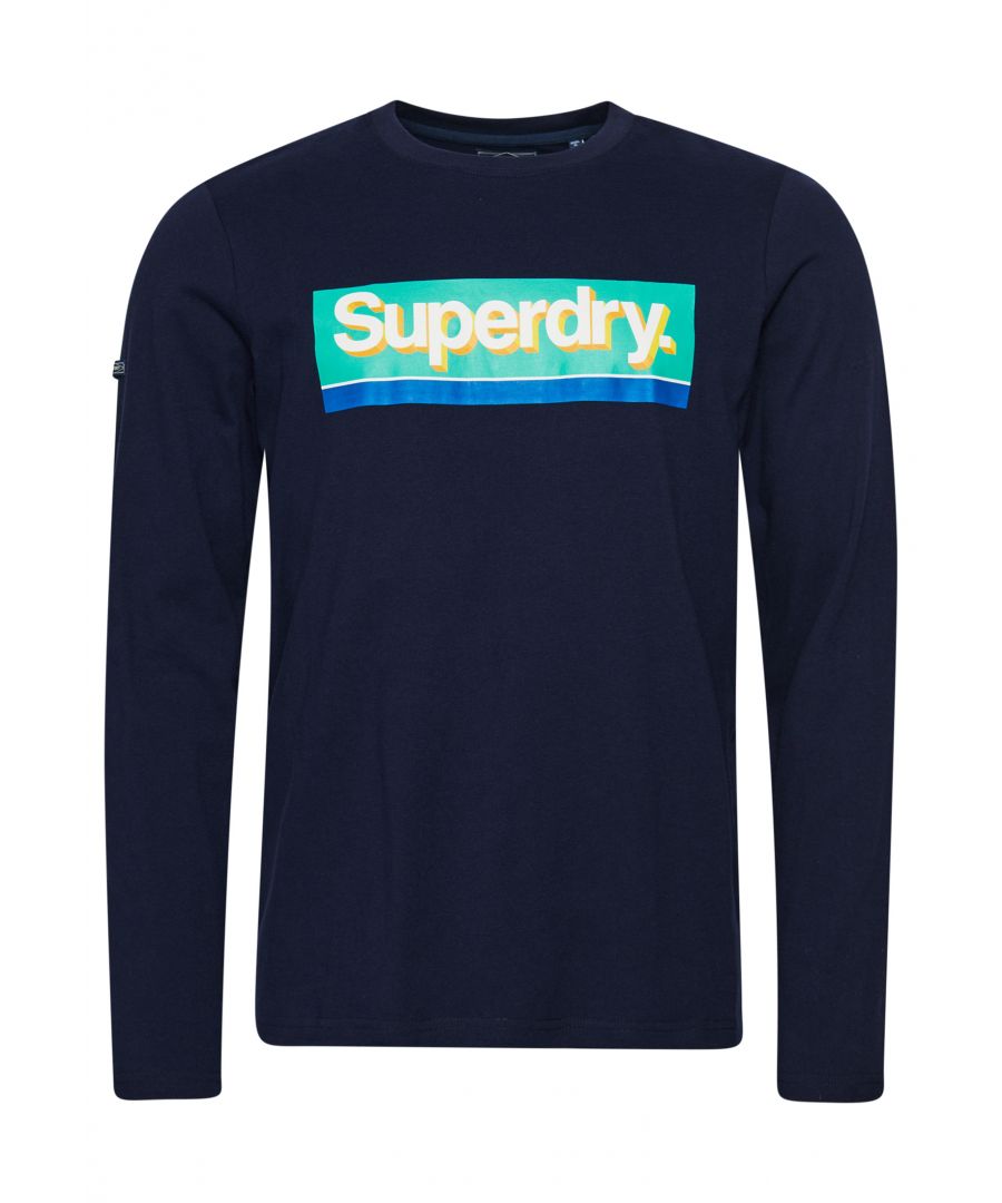 Superdry Mens Vintage Core Logo Seasonal Top - Navy Cotton - Size Medium