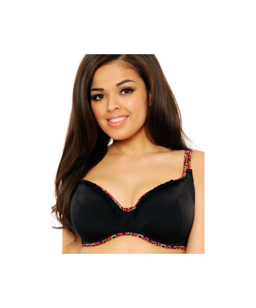 Curvy Kate Womens Flirt Moulded Bikini Top Black - Size 30E