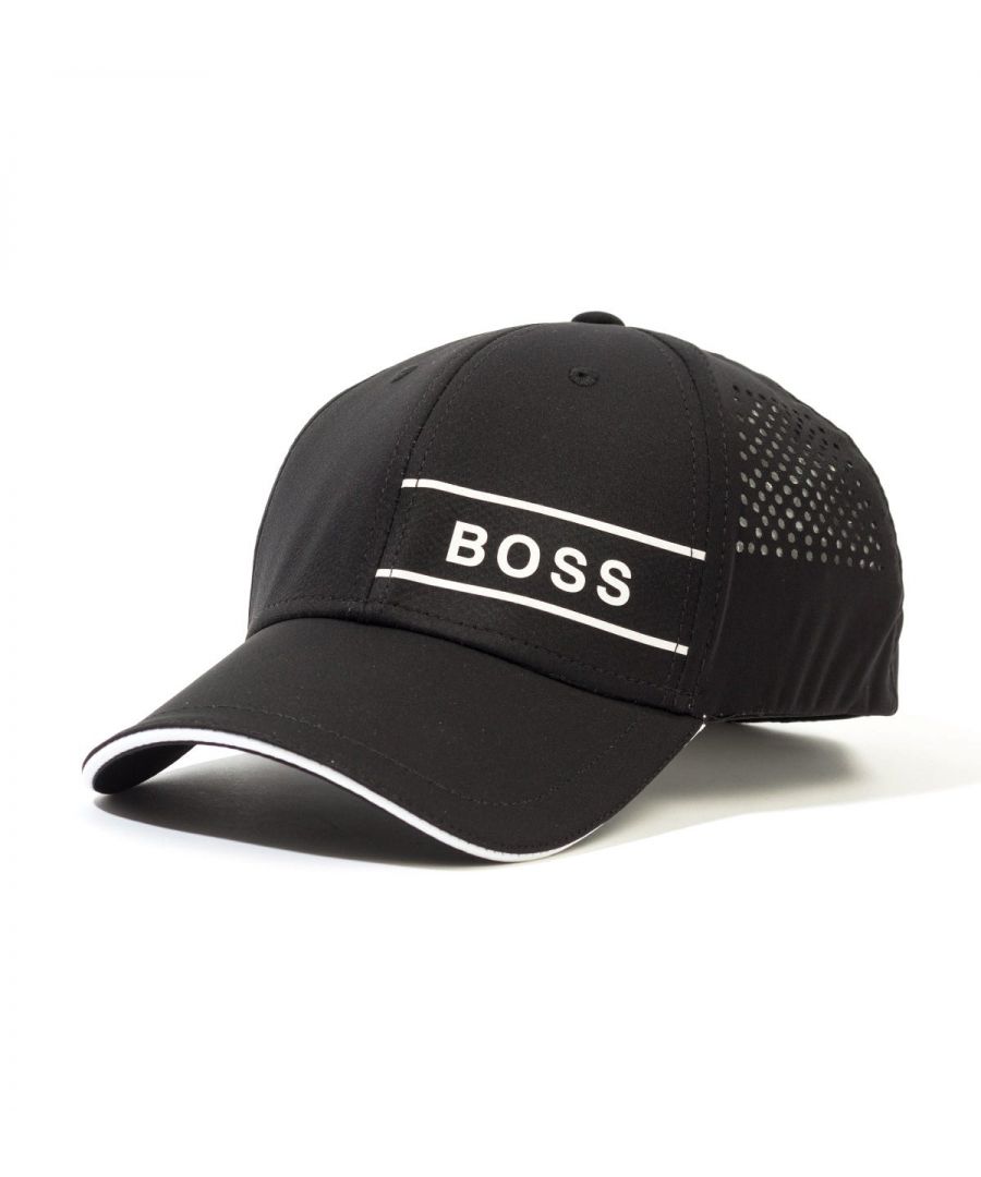 Crafted from a water-repellent soft shell fabric, this classic sports cap is the perfect piece to complete a modern sporty look. Featuring six panels with an elasticated band for a secure fit and is detailed with perforations at each side for improved airflow and contrasting accents. Finished with the signature BOSS logo printed to the front.One Size, Water-Repellent Soft Shell, Six Panel Design, Perforated Sides, Elasticated Headband, Contrast Detailing, 100% Polyester, BOSS Branding.