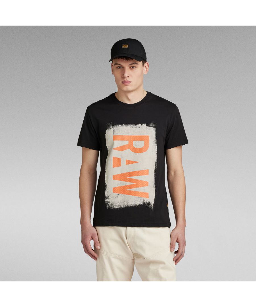 G Star Raw Mens G-Star RAW Painted RAW Graphic T-Shirt - Black Cotton - Size X-Small