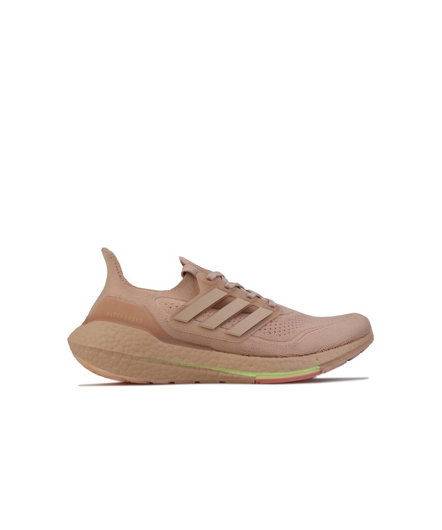 adidas Womenss Ultraboost 21 Running Shoes in Nude Textile - Size UK 7.5