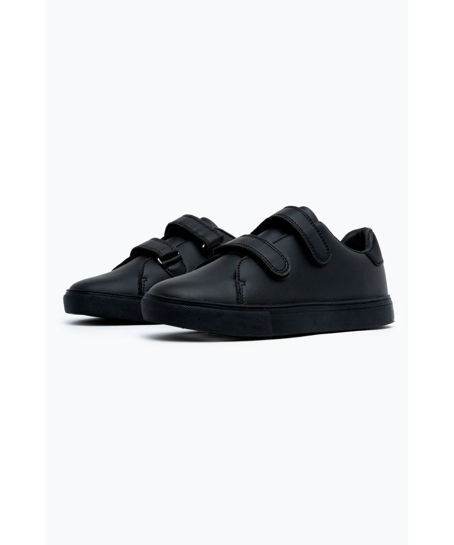 Gym class just got real. The HYPE. Black Velcro Kids trainers is perfect for any P.E or extracurricular activities. Featuring a black leather-mix upper with rubber detailing on the sole, finished with HYPE. branding and black velcro straps. Box fresh kicks, theres nothing better.