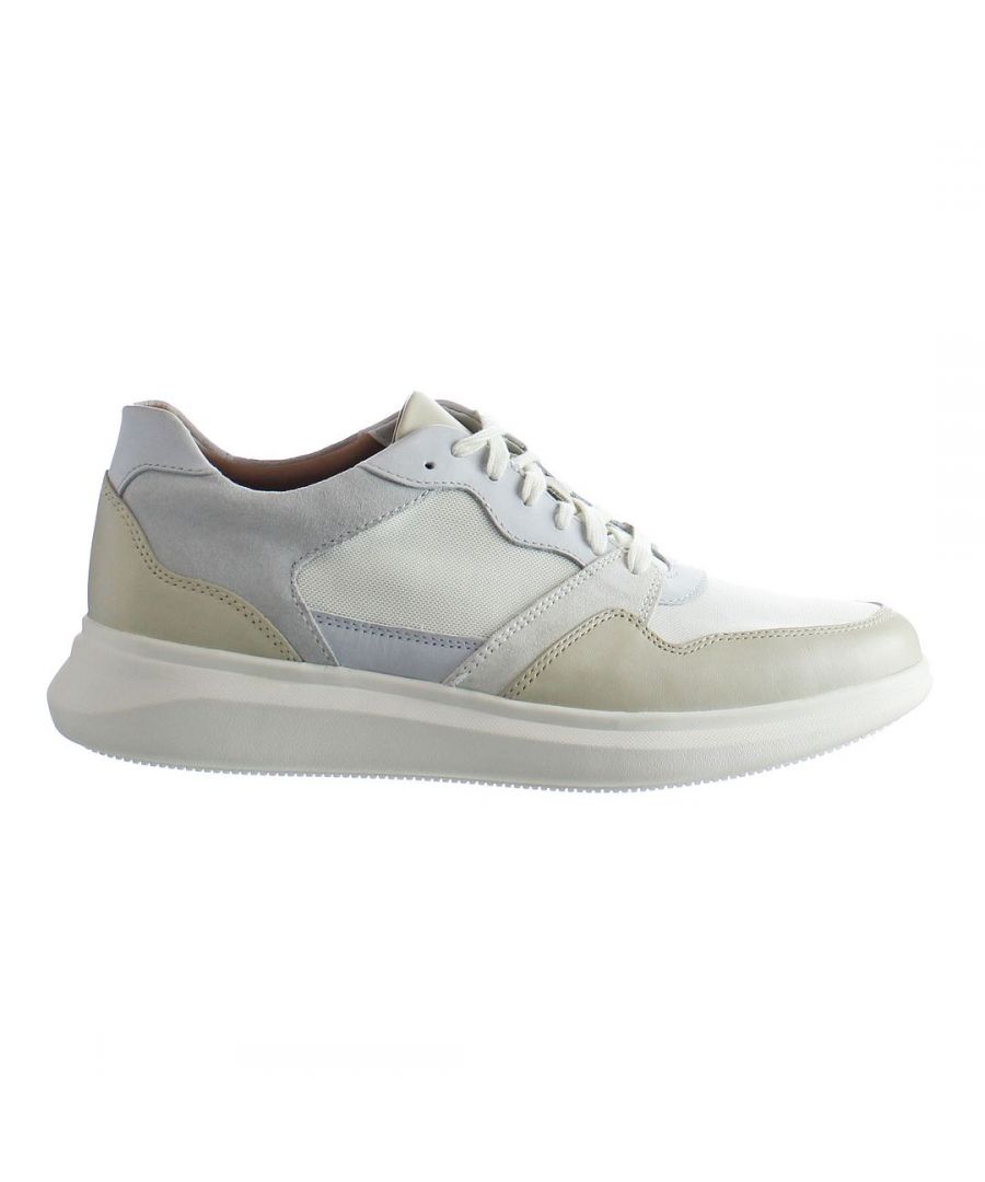 Clarks Un Globe Run Mens White Trainers - Size UK 9