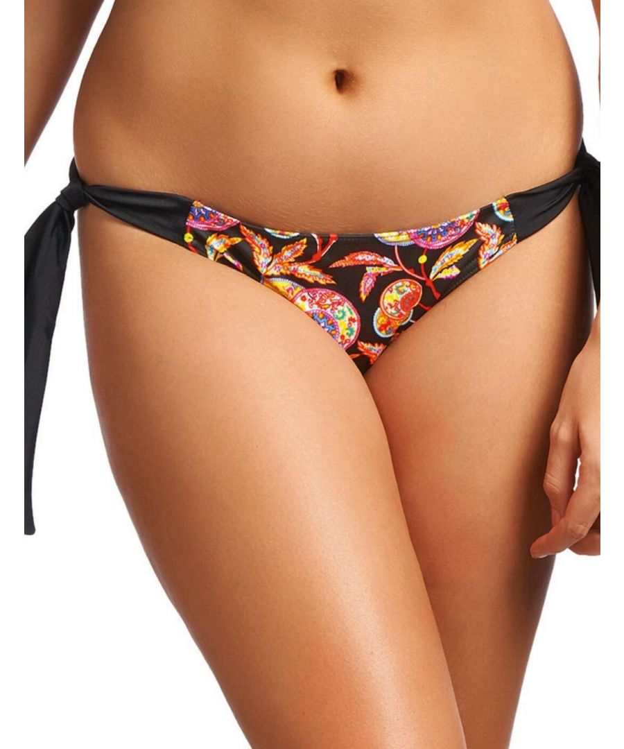 Freya Womens Samara Rio Scarf Tie Bikini Brief - Black - Size Medium